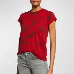 rag bone Tops Rag Bone Red Camo Pima Cotton Short Sleeve Tee